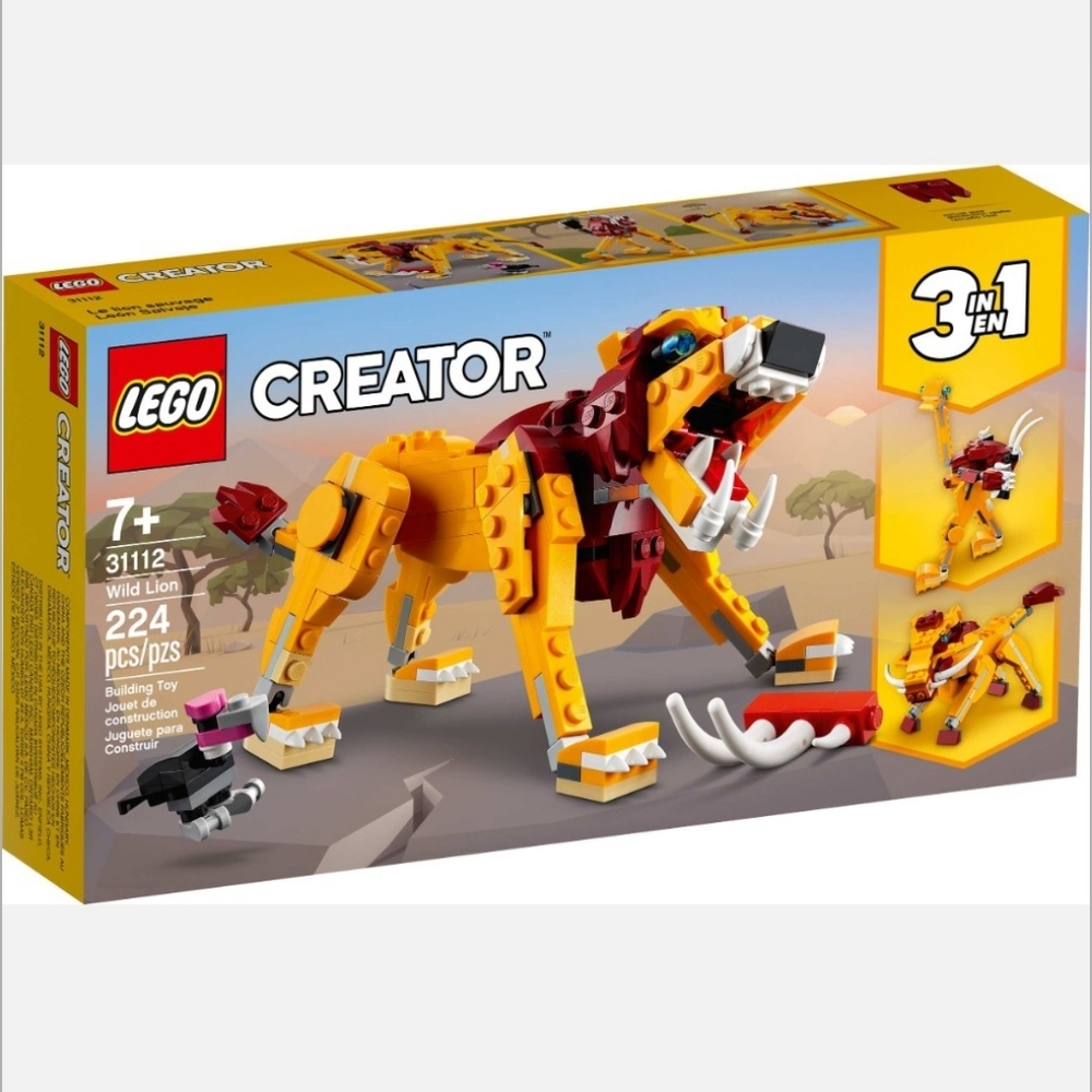 LEGO NIB 3in1 Wild Lion 31112 - 224 Pieces